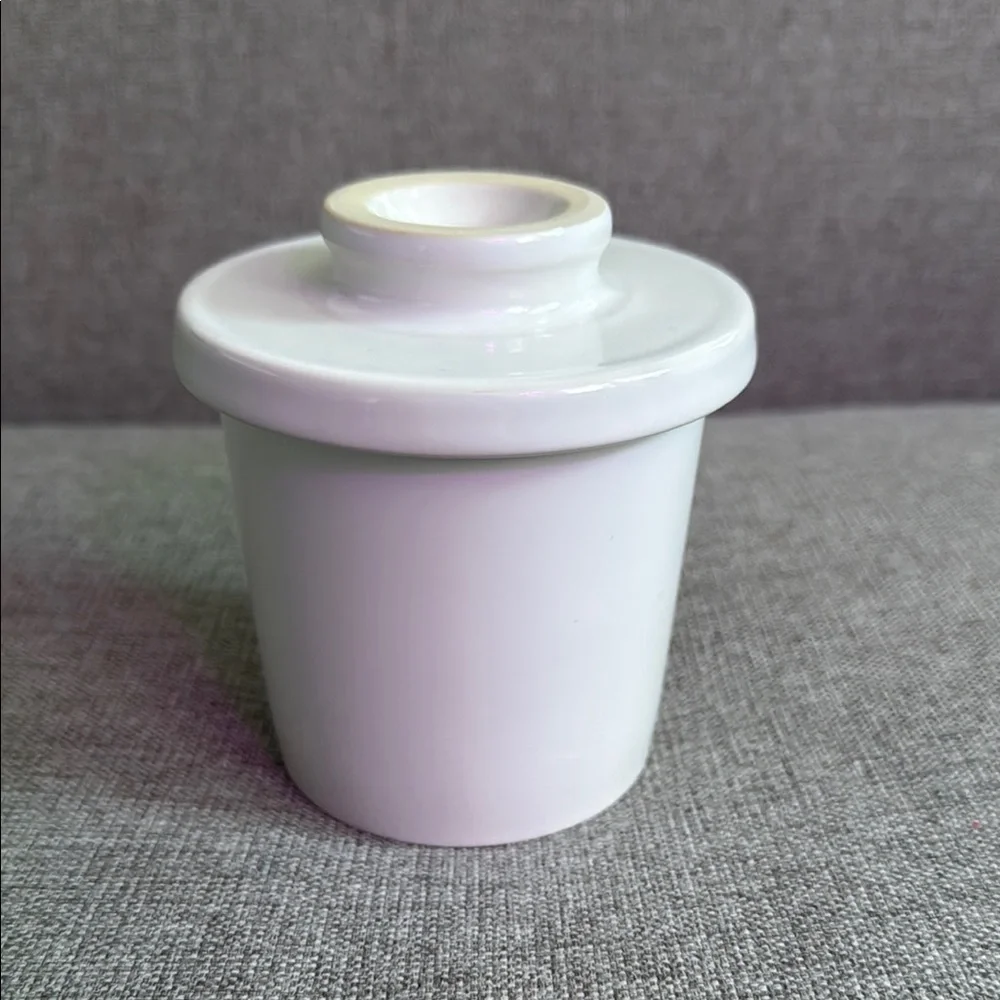 White Crate & Barrel Butter Bell Keeper